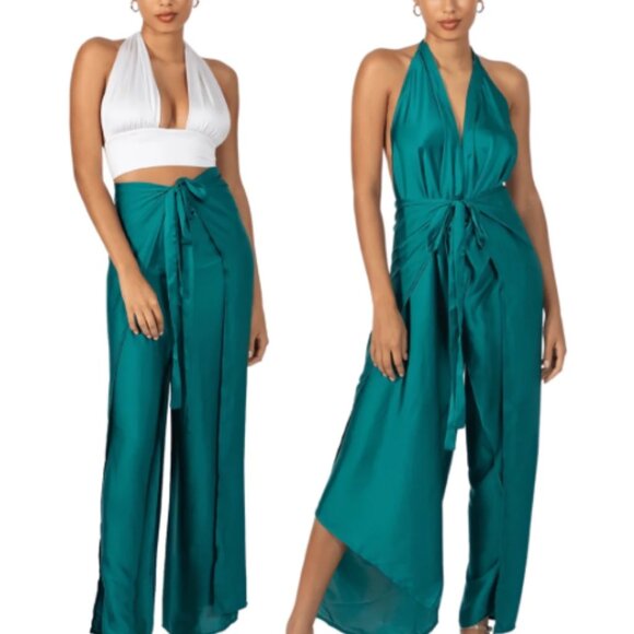 Red Satin Pant to Jumpsuit by Baliawear - Picture 6 of 6